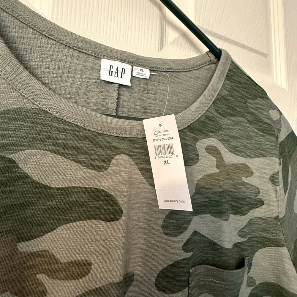 GAP Green and Gray Camouflage Tee Dress - Picture 2 of 3